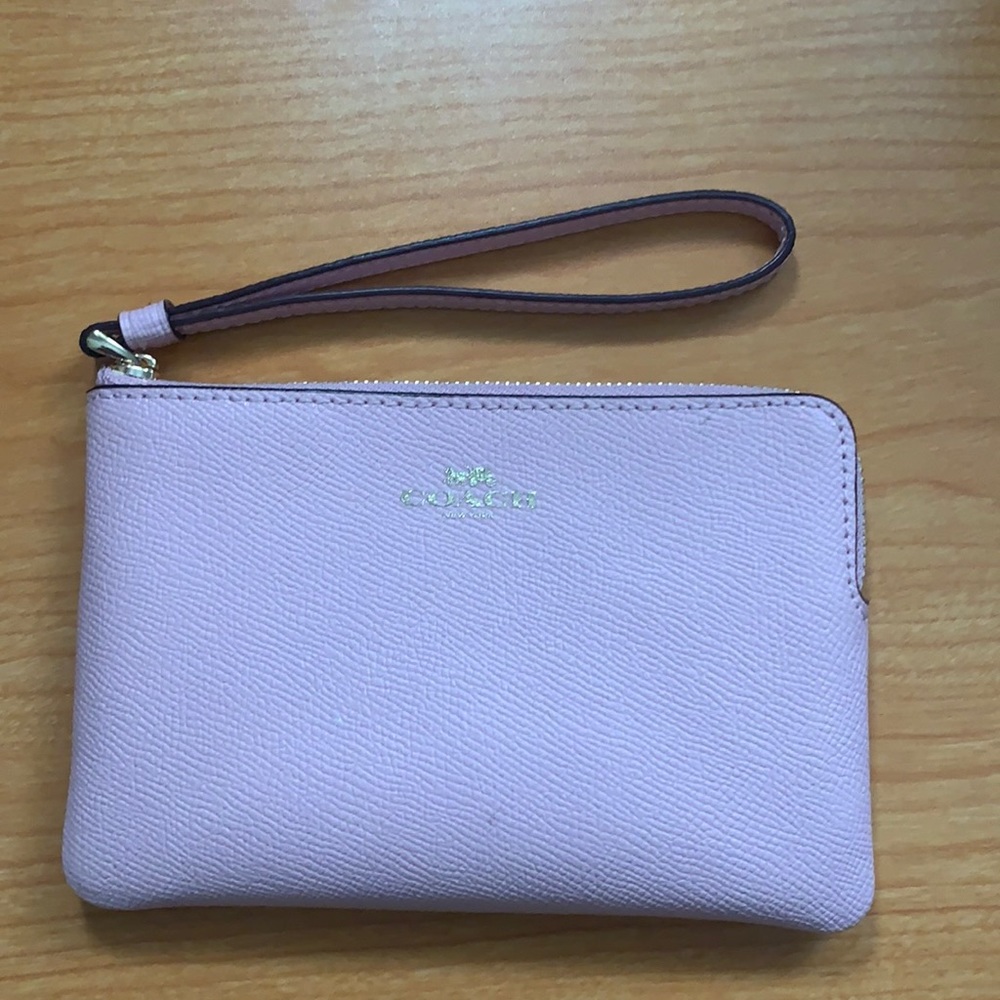 Pink COACH wristlet/ wallet